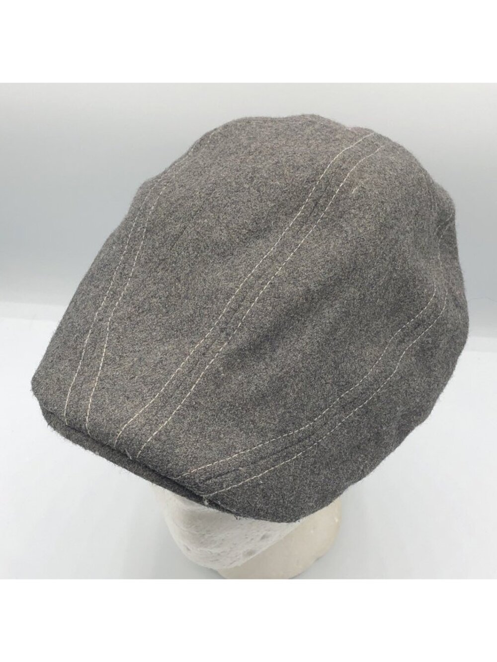 Ibex Mens Gray Wool Blend Lined Newsboy Cabbie Cap Hat Fitted Size Large